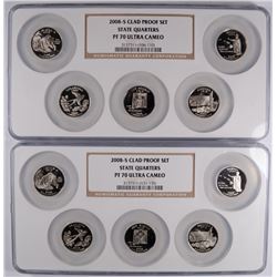 (2) 2008 CLAD PROOF QUARTER SETS NGC PF-70 UC (MULTIHOLDER)