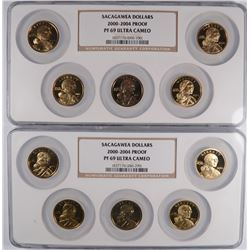 (2) 2000-2004 PROOF SACAGAWEA DOLLARS NGC PF-69 UC (MULTIHOLDER)