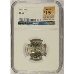 1997 JEFFERSON NICKEL NGC SP-69 (RANK #15 100 GREATEST US MODERN COINS 1ST ED)
