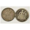 Image 1 : 1845 & 1873 SEATED DIMES