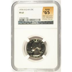 1976-S WASHINGTON QUARTER NGC PF-67 (RANK #65 100 GREATEST US MODERN COINS 1ST E