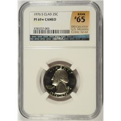1976-S WASHINGTON QUARTER NGC PF-69 (STAR) CAMEO (RANK #65 100 GREATEST US MODER