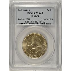 1939-S ARKANSAS COMMEN HALF DOLLAR PCGS MS-65