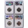 Image 2 : 4-NGC GRADED WASHINGTON QUARTERS:1-1972 MS-65 2-72-D MS-65 & 1-72-D M-66