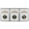 Image 1 : LOT OF ( 3 ) WASHINGTON QUARTERS, NGC MS-65: 1971-D, 1982-D AND 1986-D