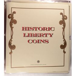 HISTORIC LIBERTY COIN SET: POSTAL COMMEM. SOCIETY, STAMPS AND COINS AS PICTURED