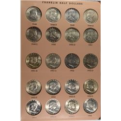 GEM BU FRANKLIN HALF DOLLAR SET 1948 THRU 1963  COMPLETE, IN DANSCO ALBUM!