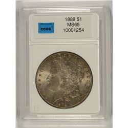 1889 MORGAN SILVER DOLLAR, CCGS MS-65 TONED