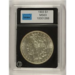 1903 MORGAN SILVER DOLLAR, CCGS MS-63