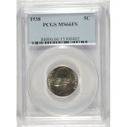 1938 JEFFERSON NICKEL, PCGS MS-66 FULL STEPS TOUGH COIN!