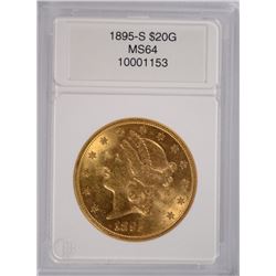 1895-S $20.00 GOLD LIBERTY, CCGS MS-64 RARE!!