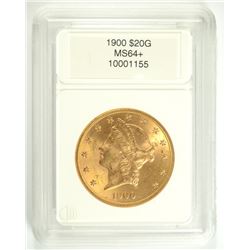 1900 $20.00 GOLD LIBERTY, CCGS MS-64+