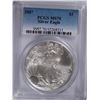 Image 1 : 2007 AMERICAN SILVER EAGLE, PCGS MS-70 PERFECT!