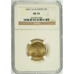 2002-W $5 GOLD OLYMPICS COMMEN NGC MS-70 !!!