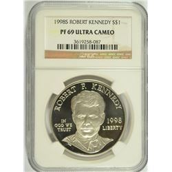 1998-S ROBERT KENNEDY COMMEN DOLLAR NGC PF-69 UC