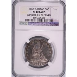 1855 SEATED HALF DOLLAR NGC XF DETAILS