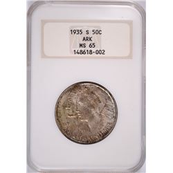 1935-S ARKANSAS COMMEN HALF DOLLAR NGC MS-65