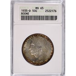 1935-D BOONE COMMEN HALF DOLLAR ANACS MS-65