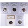 Image 1 : (5) SLABBED PROOF STATEHOOD QUARTERS (00 VA, 01 NC, 01 NY, 01 RI, 02 TN) PCGS/PC