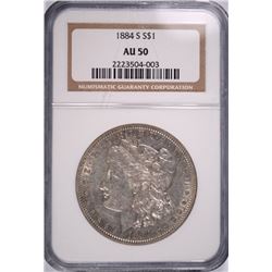 1884-S MORGAN DOLLAR NGC AU-50