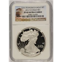2012-S $1.00 AMERICAN SILVER EAGLE, NGC PROOF-69 ULTRA CAMEO