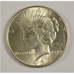 1935 PEACE SILVER DOLLAR, MS-64  FEW SCRATCHES ON OBVERSE