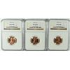 Image 1 : ( 3 ) 1957-D LINCOLN CENTS, NGC MS-66 RED GEMS!!