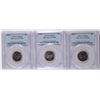 Image 1 : LOT OF ( 3 ) 1939 REVERSE OF 1940 JEFFERSON NICKELS, PCGS MS-65