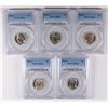 Image 1 : LOT OF ( 5 ) 1943-S JEFFERSON NICKELS, PCGS MS-66