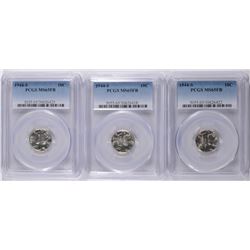 3 1944-S MERCURY DIME PCGS MS-65 FB