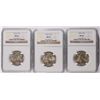 Image 1 : 3 1954-S WASHINGTON QUARTERS NGC MS-66