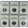 Image 1 : LOT OF ( 6 ) 1962 WASHINGTON QUARTERS, NGC PROOF-67