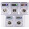 Image 2 : LOT OF ( 5 ) 1964 WASHINGTON QUARTERS, PCGS PROOF-67