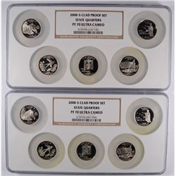 (2) 2008 CLAD PROOF QUARTER SETS NGC PF-70 UC (MULTIHOLDER)