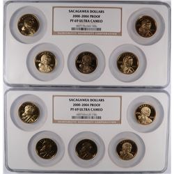 (2) 2000-2004 PROOF SACAGAWEA DOLLARS NGC PF-69 UC (MULTIHOLDER)