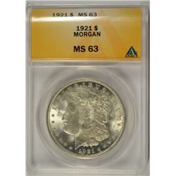 1921 MORGAN DOLLAR ANACS MS-63