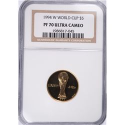 1994-W $5 GOLD WORLD CUP COMMEN NGC PF-70 !!!! UC