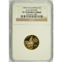 1996-W $5 GOLD OLYMPICS FLAG BEARER COMMEN NGC PF-70 !!! UC