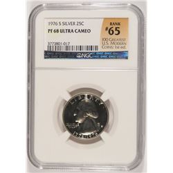 1976-S WASHINGTON QUARTER NGC PF-68 CAMEO (RANK #65 100 GREATEST US MODERN COINS
