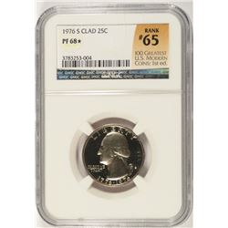 1976-S WASHINGTON QUARTER NGC PF-68 (STAR) (RANK #65 100 GREATEST US MODERN COIN