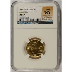 1996-W OLYMPICS (CAULDRON) COMMEN GOLD NGC MS-69 (RANK #85 100 GREATEST US MODER