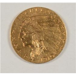 1910 $2.5 GOLD INDIAN AU