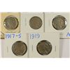 Image 1 : (5) MISC NICKELS (1917-S-5C, 1919-5C, 1919-S-5C, 1923-5C, 1930-S-5C)
