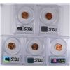 Image 2 : 5-PCGS GRADED LINCOLN CENTS, 1947-S, 47-D, 48-S MS-65 RED & 48-D, 50-D MS-66 RED