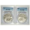 Image 1 : 2002 & 2003 AMERICAN SILVER EAGLES, PCGS MS-69