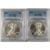 Image 1 : 2003 & 2004 AMERICAN SILVER EAGLES, PCGS MS-69