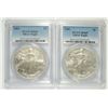 Image 1 : 2004 & 2005 AMERICAN SILVER EAGLES, PCGS MS-69