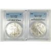 Image 1 : 2005 & 2006 AMERICAN SILVER EAGLES, PCGS MS-69