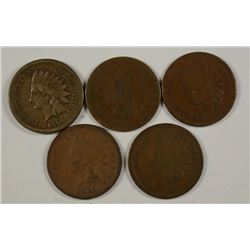 (5) MISC CENTS (1860, 1867, 1868, 1870, 1881)