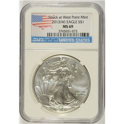2013 (W) SILVER AMERICAN EAGLE NGC MS-69